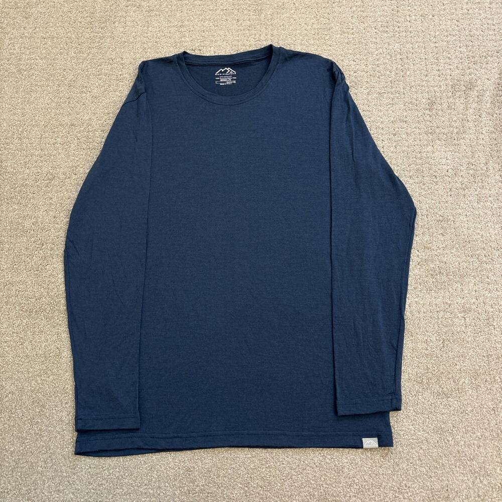 Merino Tech Mens Merino Wool Base Layer Shirt Sz L Gorpcore Outdoor Trail Hiking